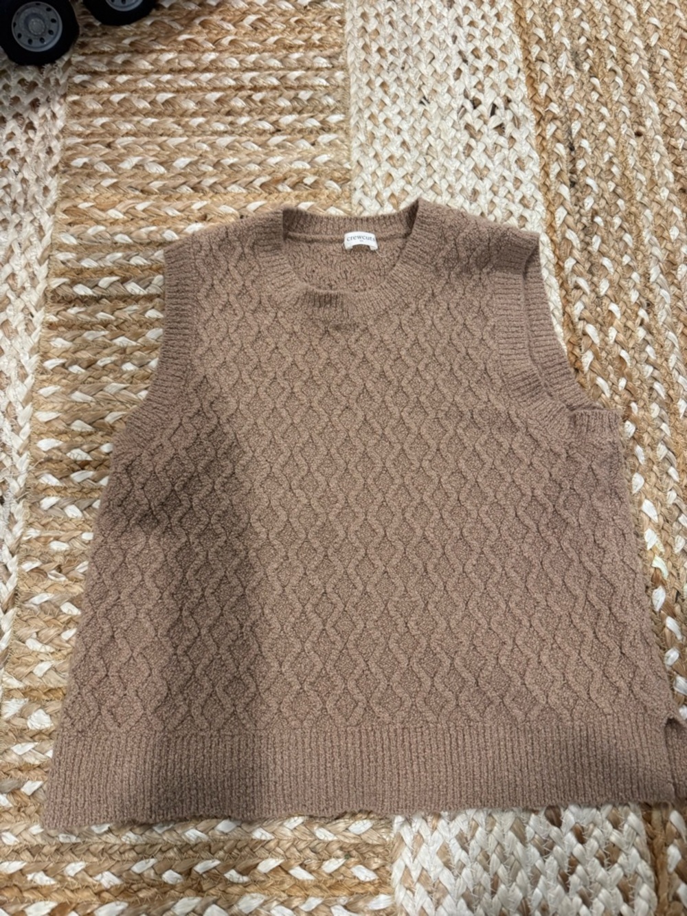 Crewcuts Textured Cable Knit Vest - Taupe Brown